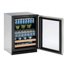 U Line U-2224BEVS-15B - Beverage Center 24'' Lock Left Hinge Stainless 115v