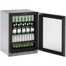 U Line U-2224RGLINT-00B - Glass Refrigerator 24'' Reversible Hinge Integrated 115v