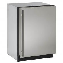 U Line U-2224RS-00B - Solid Refrigerator 24'' Reversible Hinge Stainless 115v