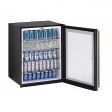U Line U-ADA24RGLS-13B - Glass Refrigerator 24'' Lock Reversible Hinge Stainless 115v