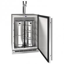 U Line UOKR124-SS01A - Outdoor Solid Keg/Ref 24'' Reversible Hinge Stainless 115v