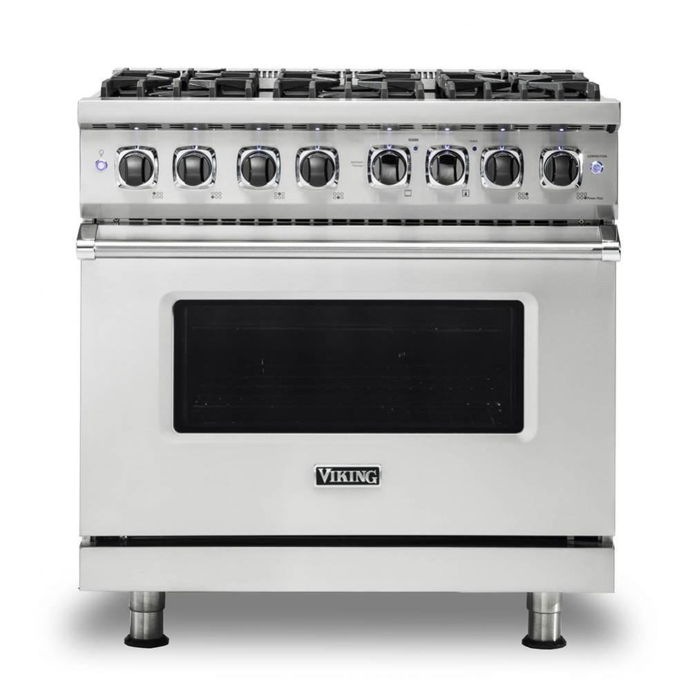36''W./24''D. Dual Fuel Self-Clean Sealed Burner Range-6 Burners-Stainless