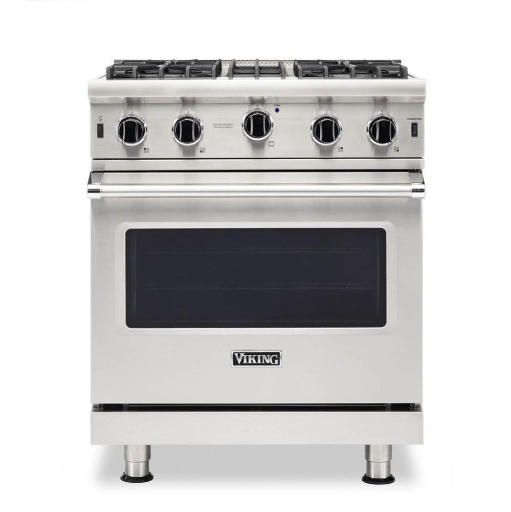 30''W./24''D. Gas Open Burner Range-4 Burners-Stainless