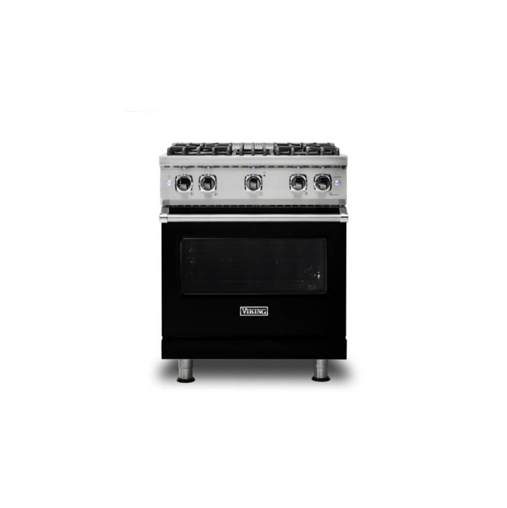 30''W./24''D. Gas Sealed Burner Range-4 Burners-Stainless W/Brushed Brass