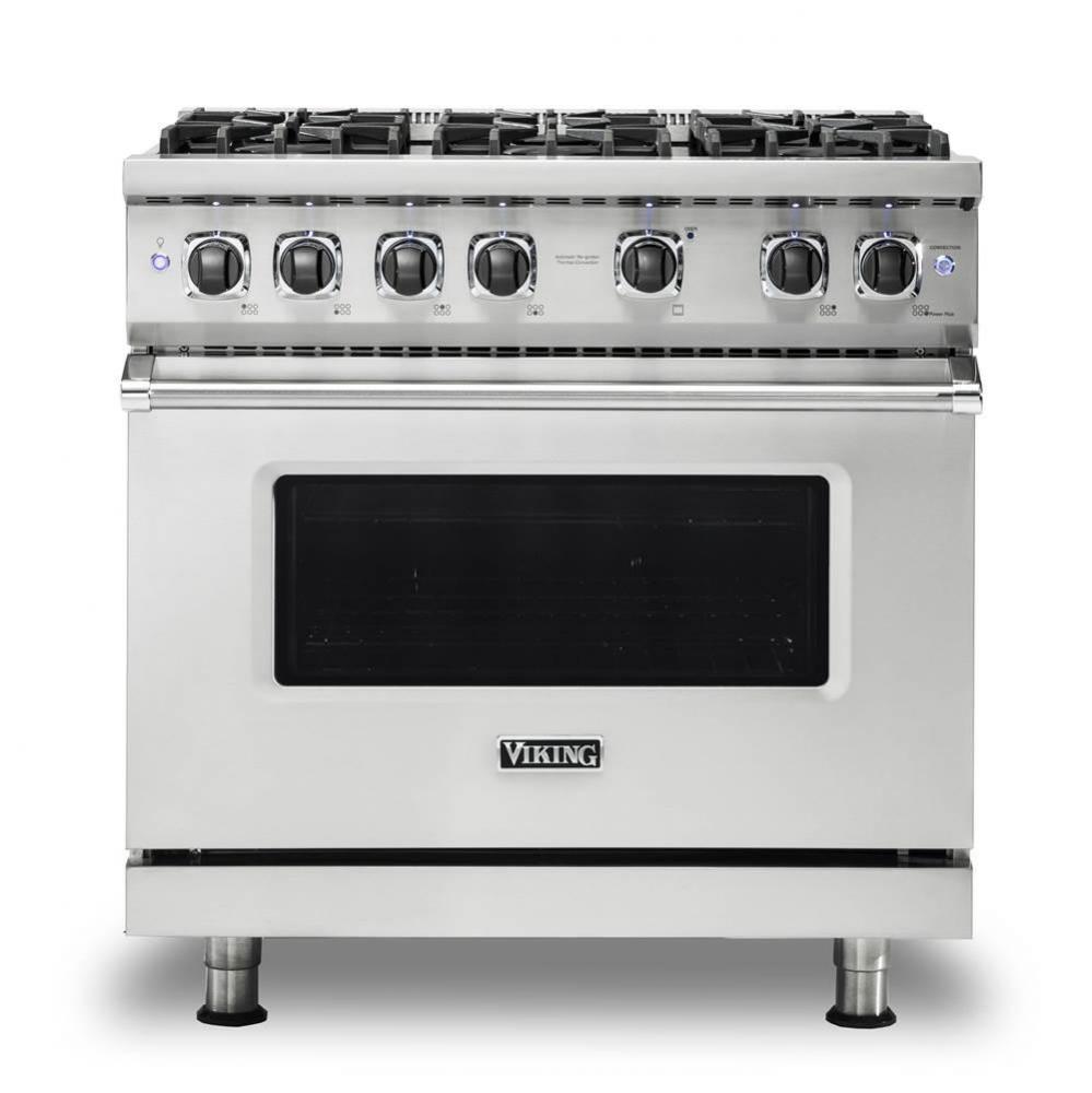 36''W./24''D. Gas Sealed Burner Range-6 Burners-Stainless-LP