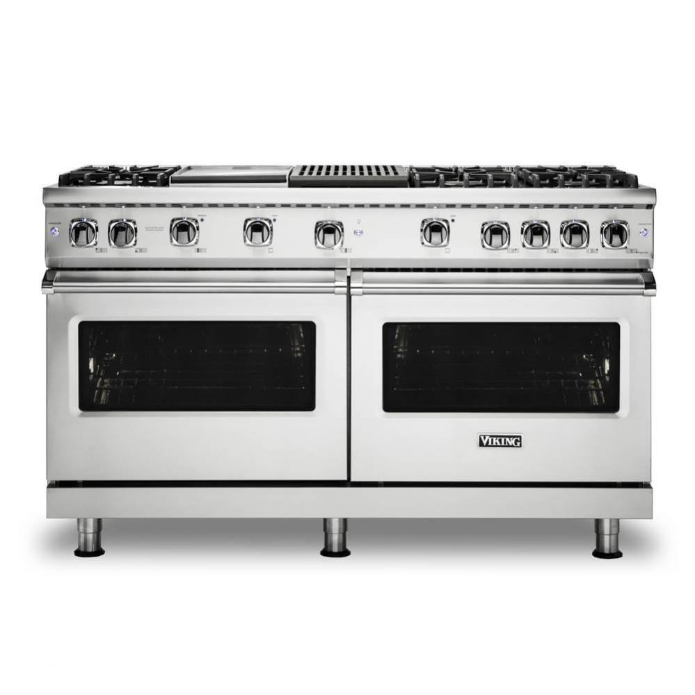 60''W./24''D. Gas Sealed Burner Range-6 Burners/GriddleandGrill-Stainless