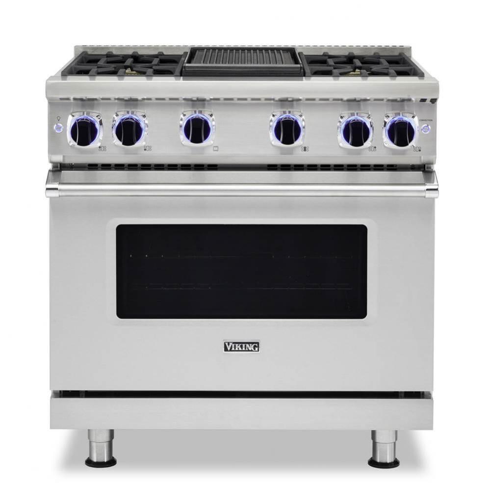36''W./24''D. Gas Sealed Burner Range-6 Burners-Stainless