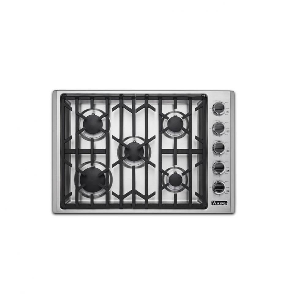 30''W. Gas Cooktop-5 Burners-Stainless