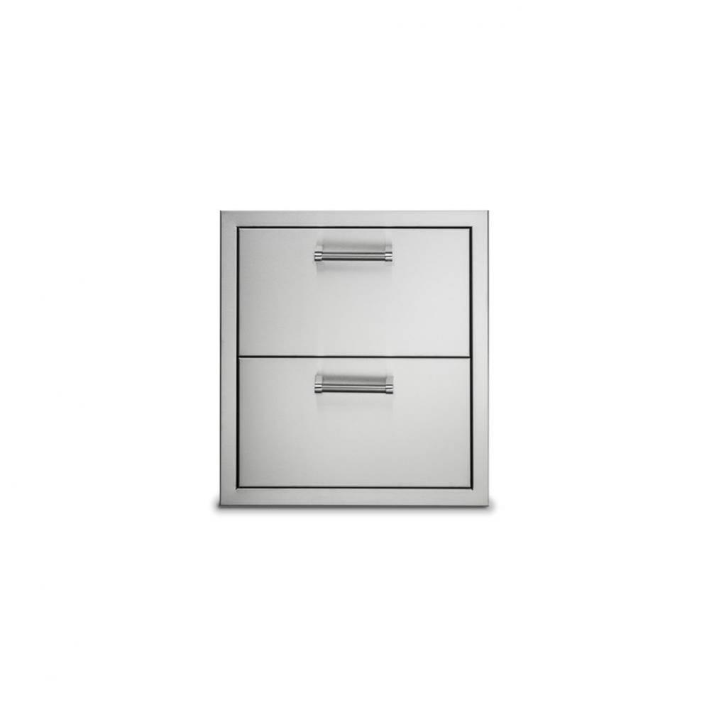19''W. Double Drawers-Stainless