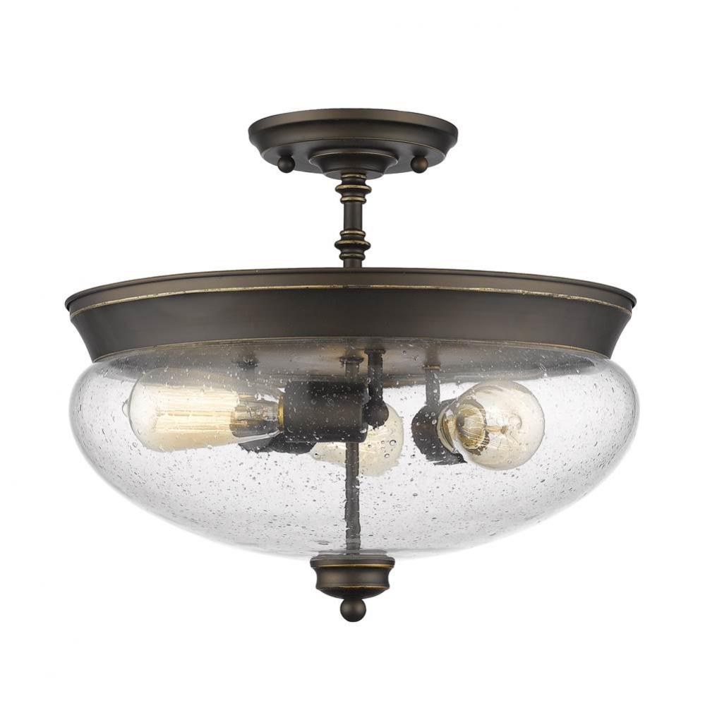 3 Light Semi Flush