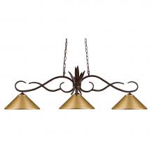 Z-Lite 129BRZ-MSG - 3 Light Billiard