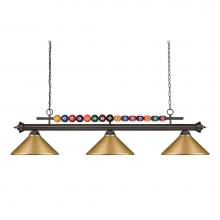 Z-Lite 170BRZ-MSG - 3 Light Billiard