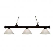 Z-Lite 200-3BRZ-PWH - 3 Light Billiard
