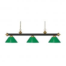 Z-Lite 200-3BRZ+SG-PGR - 3 Light Billiard