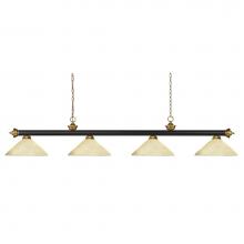 Z-Lite 200-4BRZ+SG-AGM14 - 4 Light Billiard