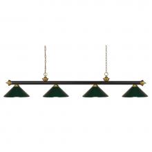 Z-Lite 200-4BRZ+SG-MDG - 4 Light Billiard