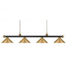 Z-Lite 200-4BRZ+SG-MSG - 4 Light Billiard