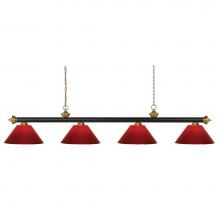 Z-Lite 200-4BRZ+SG-PRD - 4 Light Billiard