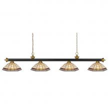 Z-Lite 200-4BRZ+SG-Z14-35 - 4 Light Billiard