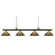 Z-Lite 200-4BRZ+SG-Z14-46 - 4 Light Billiard