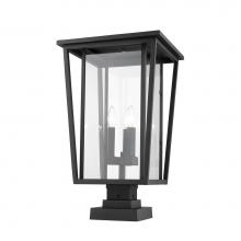 Z-Lite 571PHXLS-SQPM-BK - 3 Light Outdoor Pier Mounted