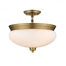 Z-Lite 721SF-HBR - 3 Light Semi Flush