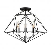 Z-Lite 918SF-MB-CH - 3 Light Semi Flush