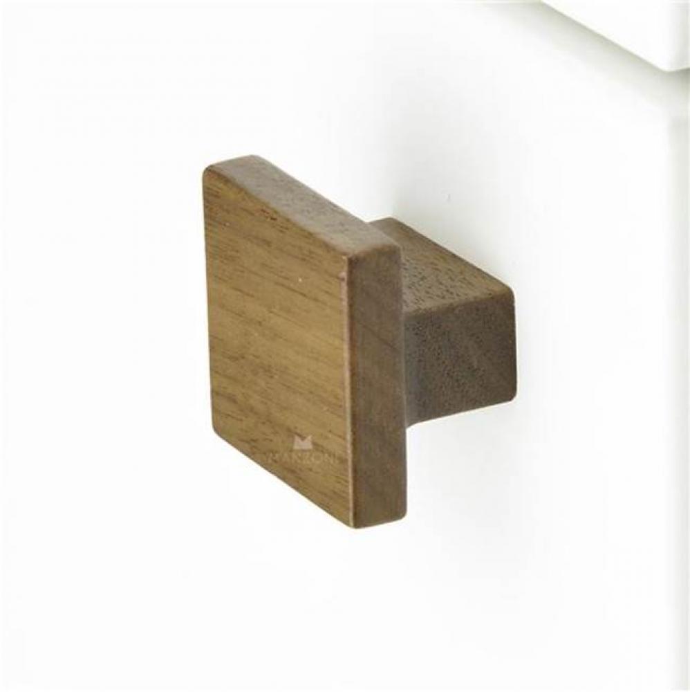 Square Knob, 1 3/8'', Walnut