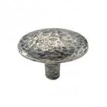 Manzoni MF5008-044-FEP - Hammered oval knob, 1 3/4''