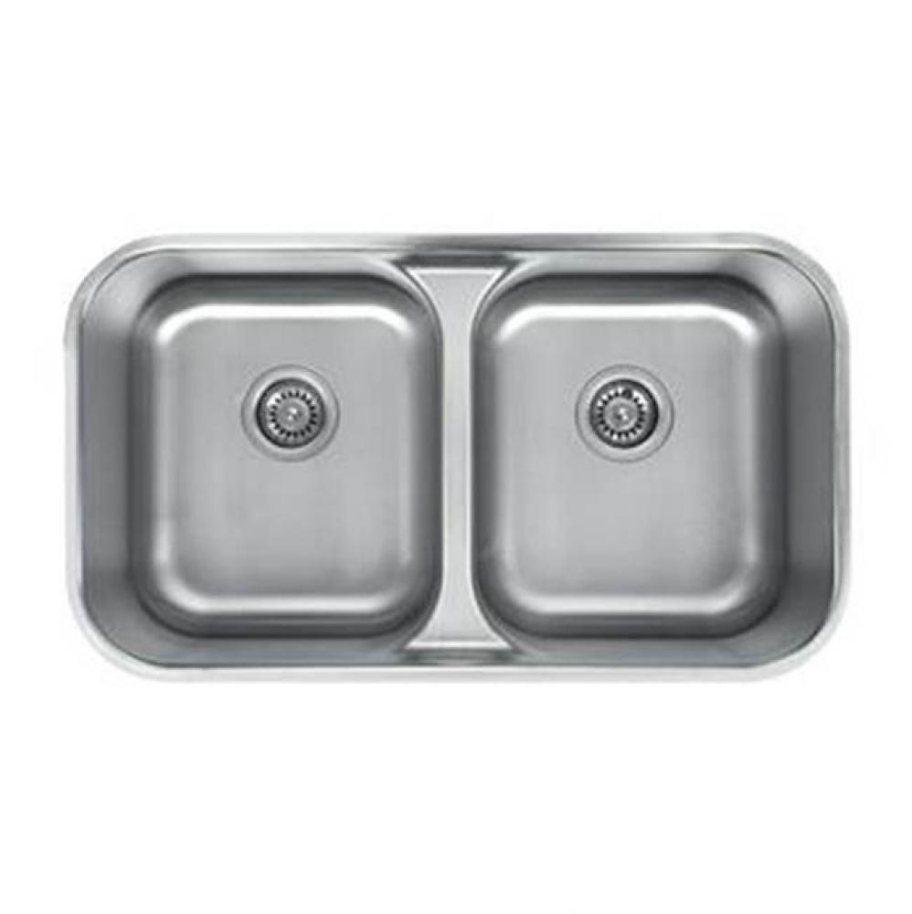 32-1/4'' X 18-7/8'' X 9'' Deep 1-3/4 Bowl W/Low Divider 18Ga