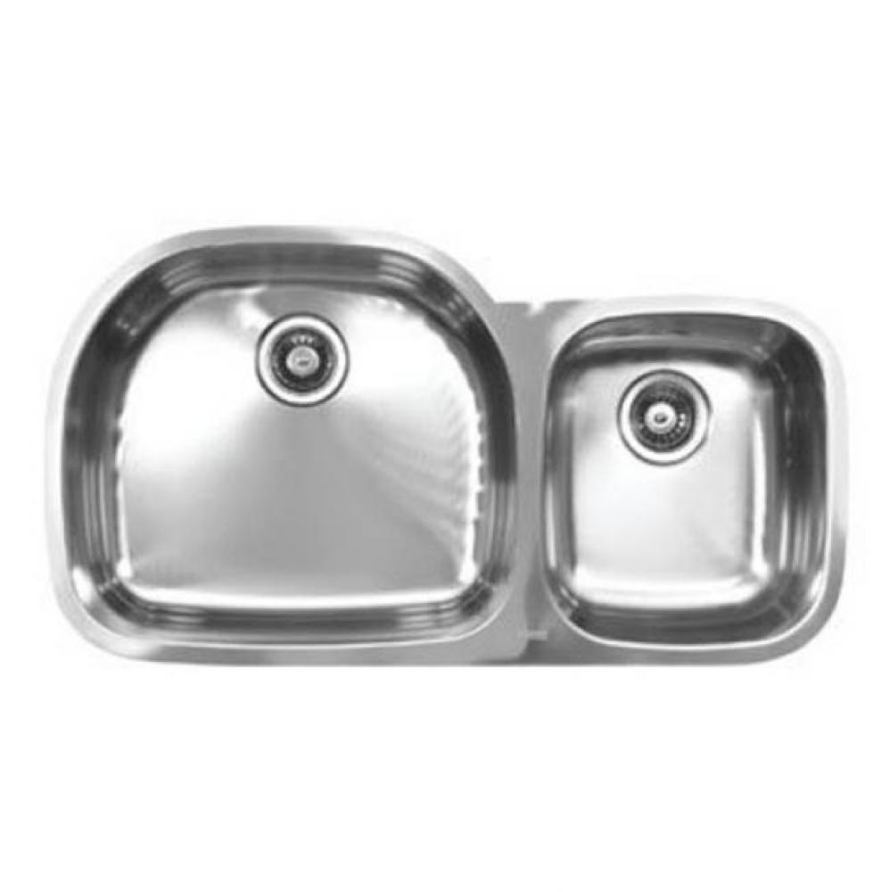 38'' X 20-3/4'' 7''/10 Deep 1-3/4 Reverse Bowl 18Ga