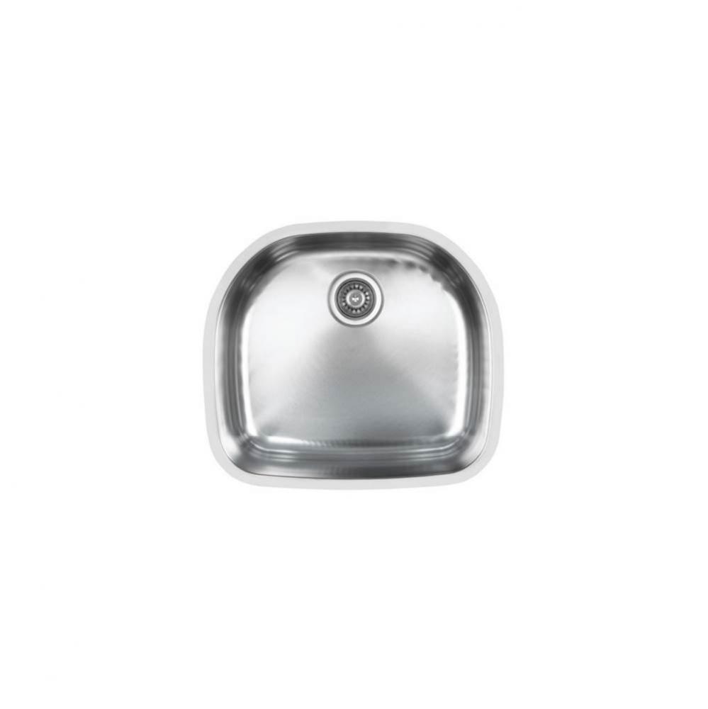 22-1/8'' X 19-3/4'' X 10'' Deep Single D Shape Bowl 18Ga