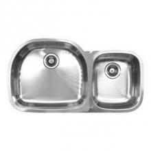 Ukinox UK D537.60.40 - 38'' X 20-3/4'' 10''/7'' Deep 1-3/4 Bowl 18Ga