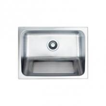 Ukinox UK DL610 - 24'' X 18'' X 10'' Deep Utility Bowl W/ Wash Board 18Ga