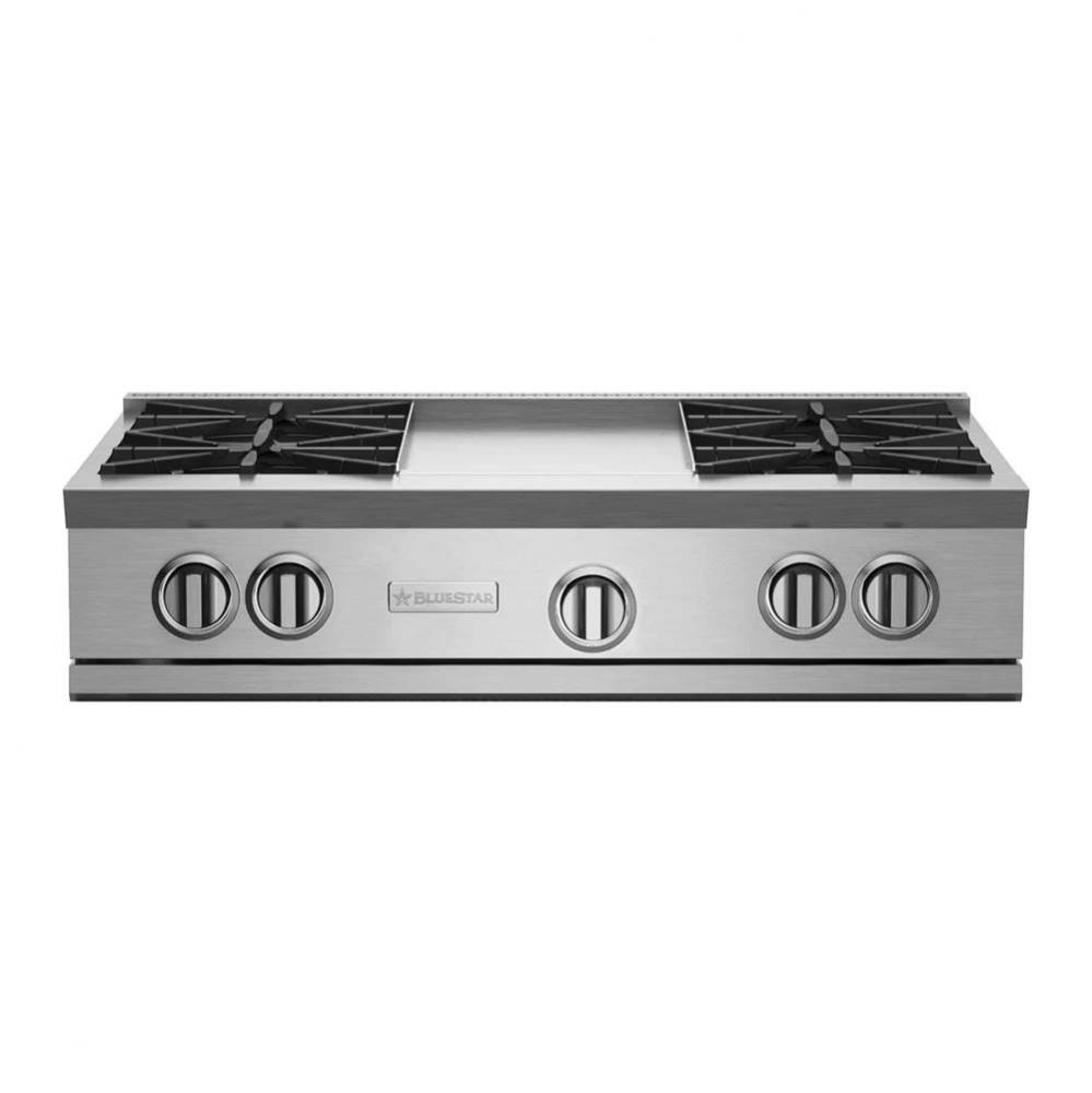 36'' Nova (Rnb) Range Top - (4) Burners With 12'' Griddle