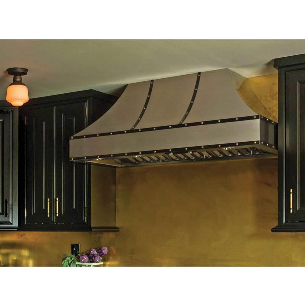 42'' Wrangler Wall Hood With Designer Metal Strapping And Rivets.