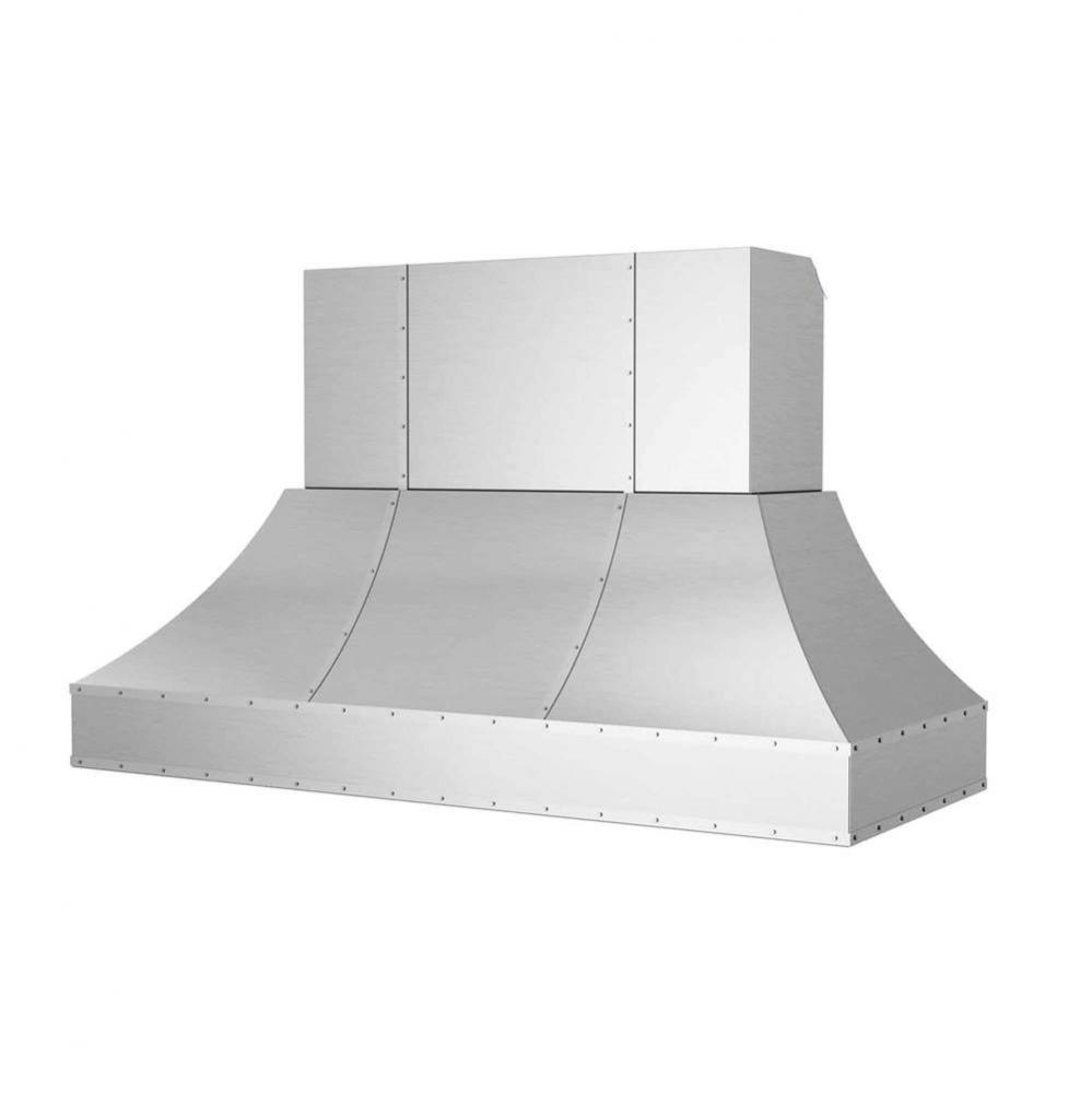 60'' Wrangler Wall Hood With Brushed Stainless Strapping And Rivets.