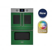 BlueStar BSDEWO30SDV3PLT - 30'' Double Electric Wall Oven - French Door Top; Drop Door Bottom