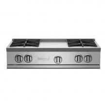 BlueStar RGTNB364GV2L - 36'' Nova (Rnb) Range Top - (4) Burners With 12'' Griddle