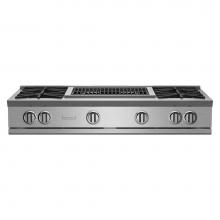 BlueStar RGTNB484CBV2PLT - 48'' Nova (Rnb) Range Top - (4) Burners With 24'' Charbroiler