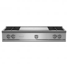 BlueStar RGTNB484FTBV2PLT - 48'' Nova (Rnb) Range Top - (4) Burners With 24'' French Top
