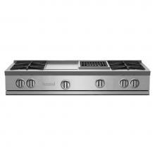 BlueStar RGTNB484GCBV2PLT - 48'' Nova (Rnb) Range Top - (4) Burners With 12'' Griddle And 12'' C