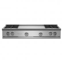 BlueStar RGTNB484GV2LPLT - 48'' Nova (Rnb) Range Top - (4) Burners With 24'' Griddle