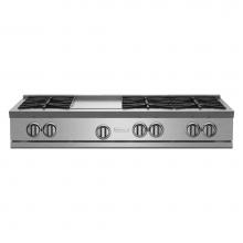 BlueStar RGTNB486GV2PLT - 48'' Nova (Rnb) Range Top - (6) Burners With 12'' Griddle
