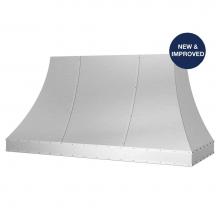BlueStar SC060MLPLTDC - 60'' Sahara Curved Sides Wall Hood With Designer Metal Strapping And Rivets.