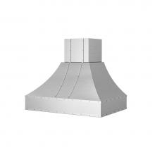 BlueStar WR036MLPLTDCC - 36'' Wrangler Wall Hood With Designer Metal Strapping And Rivets. 600 Cfm Internal Blowe