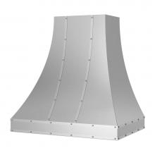 BlueStar RL036MLPLTCC - 36'' Ridgeline Wall Hood With Brushed Stainless Strapping And Rivets