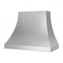 BlueStar RL048MLPLTCC - 48'' Ridgeline Wall Hood With Brushed Stainless Strapping And Rivets