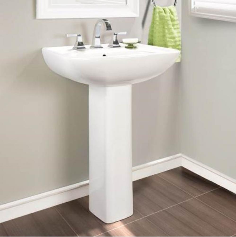 Washbasin and column, pre-drilled for single-hole