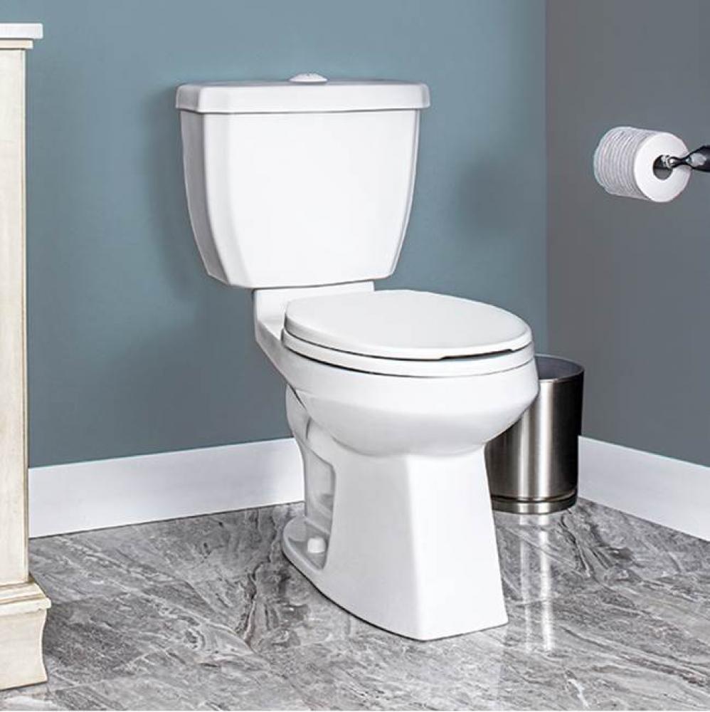 4.8 / 3.0 L dual flush toilet, rounded front bowl, 15.5''high, uninsulated tank (1